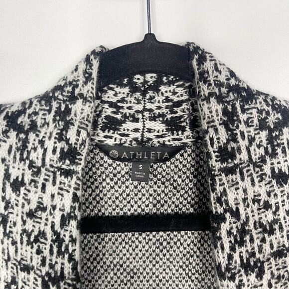 Athleta Small Gray Black Ombre Wythe Wool Cashmere Cardigan Sweater Coat Pocket - Picture 7 of 10